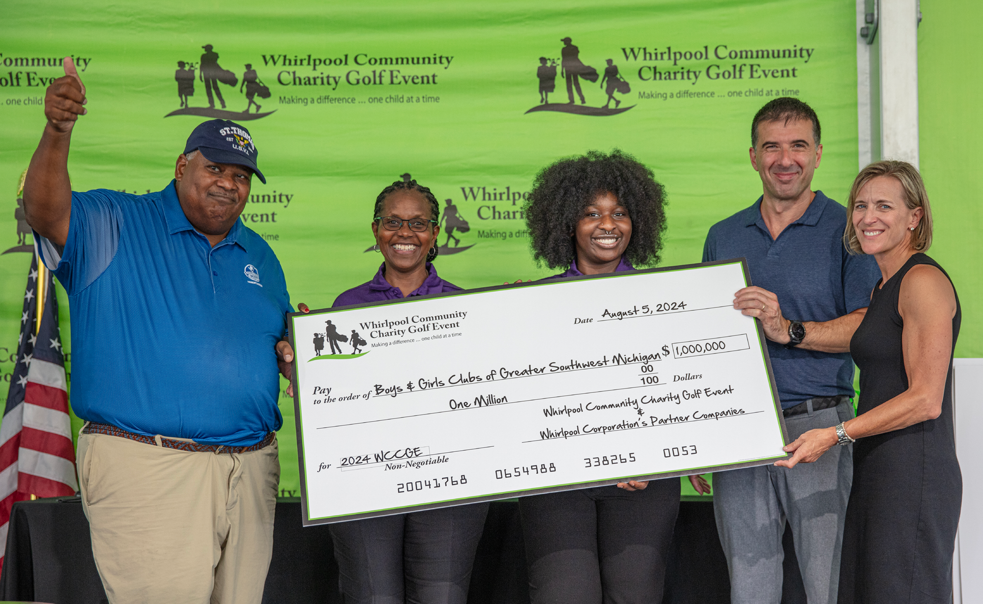 Whirlpool Communitiy Charity Golf Event check image from 2023