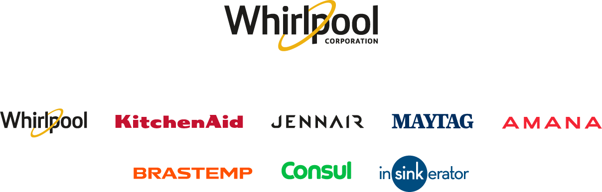 Whirlpool Corporation logo and lockup with company owned brand logos