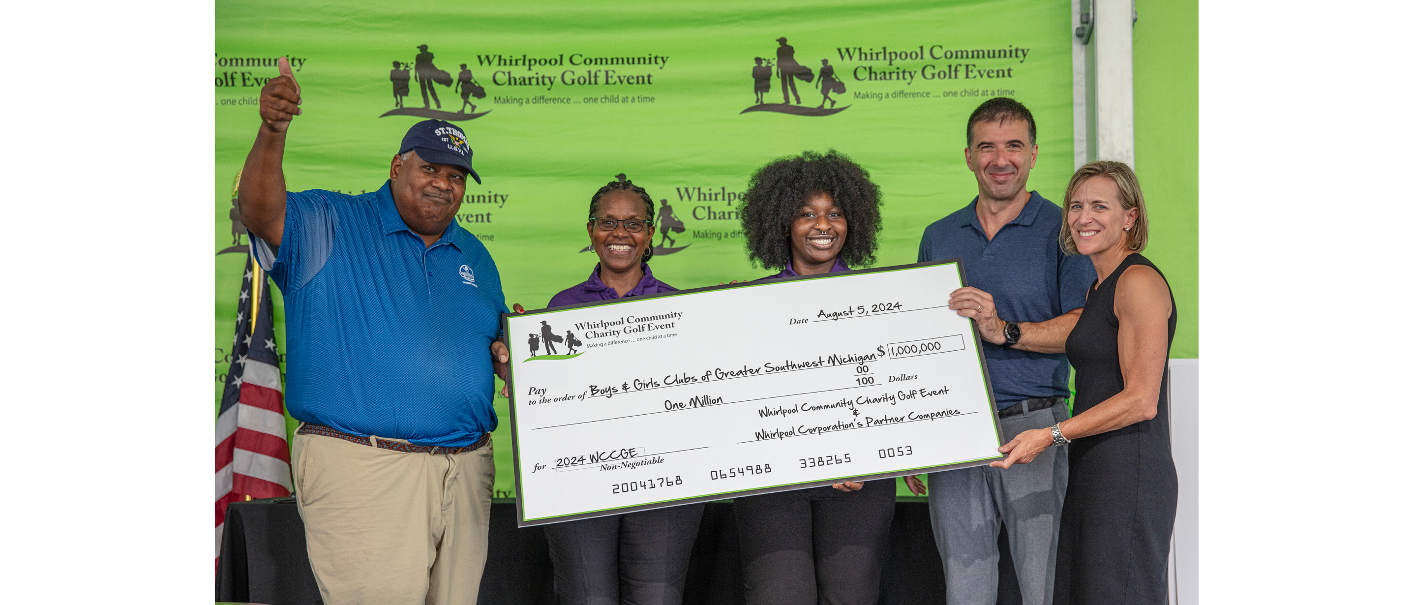 Whirlpool Communitiy Charity Golf Event check image from 2023