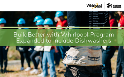 BuildBetter with Whirlpool Program Expanded to Include Dishwashers