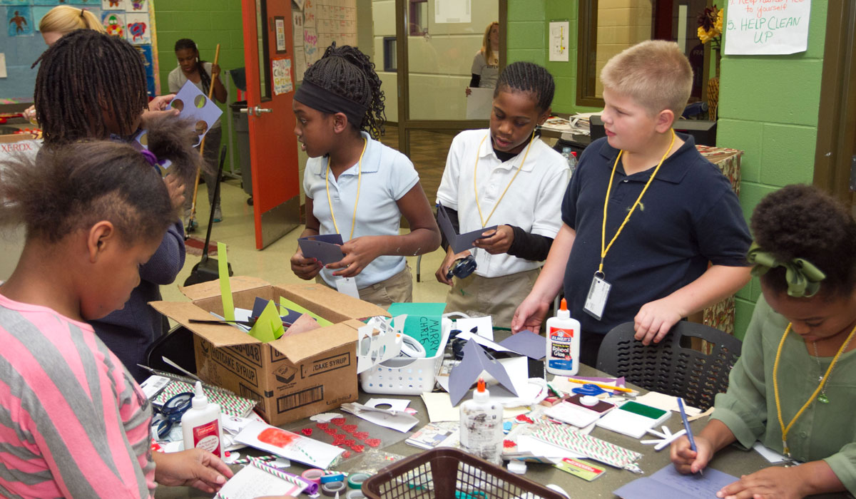 Students in Boys & Girls Club of America in an after-school program