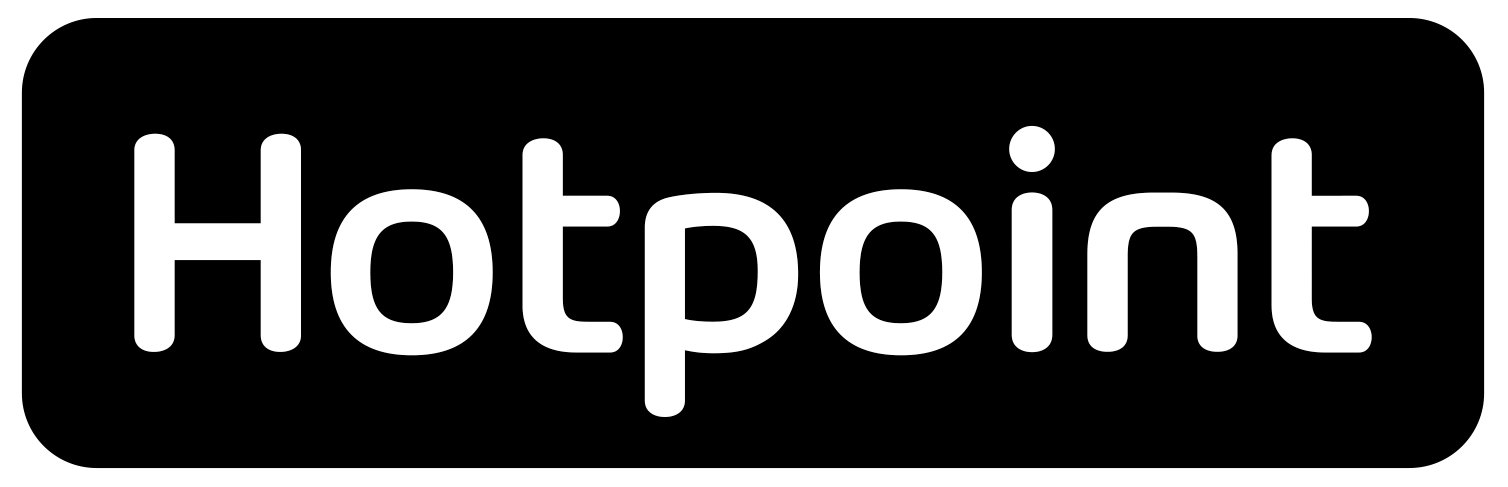 Hotpoint brand logo, Whirlpool Corporation ownership of the Hotpoint brand in EMEA and Asia Pacific regions is not affiliated with the Hotpoint brand sold in the Americas.