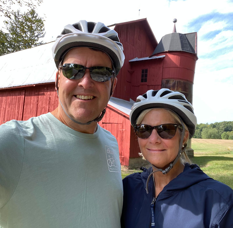 tom Schwyn Biking in Northern Michigan with wife Tracy