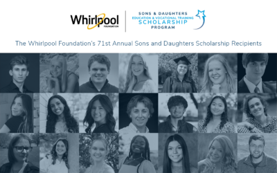 Youth Awarded Whirlpool Foundation Sons & Daughters Scholarships