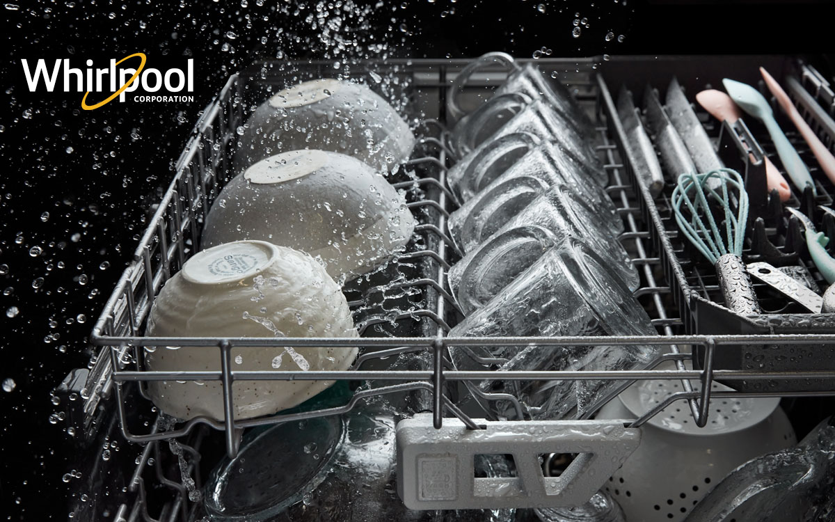 The revolutionary large capacity 3rd rack dishwasher from Whirlpool Corporation
