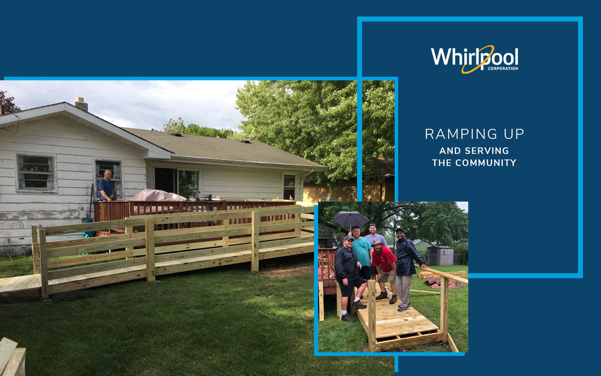 Whirlpool employee resource group building a ramp in the Benton Harbor community